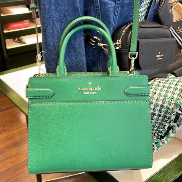 Kate Spade staci medium satchel
COLOR: Green Bean - Picture 9 of 16